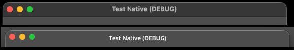 Comparison between standard window decorations (top) and client-side decorations (bottom) on macOS
