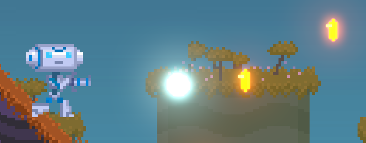 在 2D 场景中使用辉光的示例